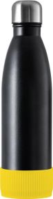 Thermoflasche RETUMBLER-NIZZA CORPORATE, Basisfarbe: Schwarz, Manschette farbig als Werbeartikel