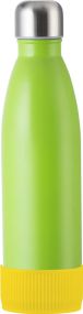 Thermotrinkflasche RETUMBLER-myTOULON - Hellgrün, Manschette farbig als Werbeartikel