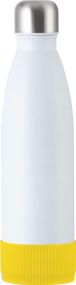 Thermotrinkflasche RETUMBLER-myTOULON - Weiß, Manschette farbig als Werbeartikel