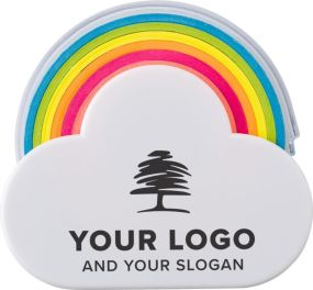Klebenband-Spender Rainbow in Wolkenform als Werbeartikel
