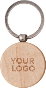 Schlüsselanhänger Woody (rund) aus Holz als Werbeartikel