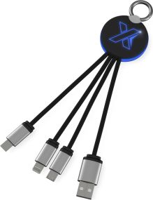 Kabel C16 mit Leuchtlogo SCX.design als Werbeartikel