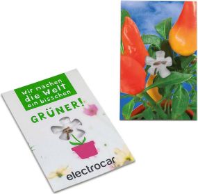 Samen-Karte-Mini Blume - Samen nach Wahl - inkl. Werbedruck als Werbeartikel
