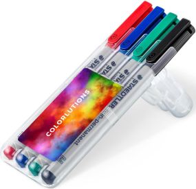 STAEDTLER Lumocolor non-permanent M, Box mit 4 Stiften als Werbeartikel
