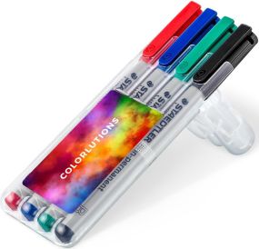 STAEDTLER Lumocolor non-permanent B, Box mit 4 Stiften als Werbeartikel