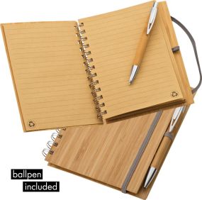 Notizbuch mit Bambuscover als Werbeartikel