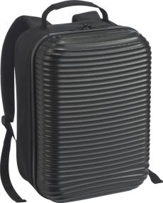 Laptop-Rucksack mit Hartschale auf der Vorderseite als Werbeartikel