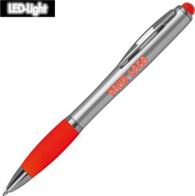 Kugelschreiber mit farbigem LED Licht als Werbeartikel