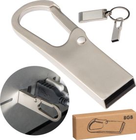 USB-Stick Metall mit Karabinerhaken als Werbeartikel