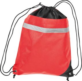 Non-Woven Gym-Bag mit reflektierendem Streifen auf der Vorderseite als Werbeartikel