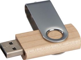 USB-Stick Twist aus Bambus, Walnuss oder Ahorn als Werbeartikel