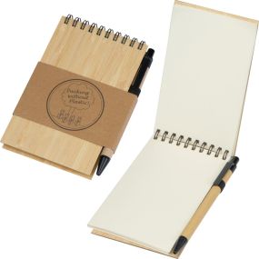 Notizbuch mit Bambuscover als Werbeartikel