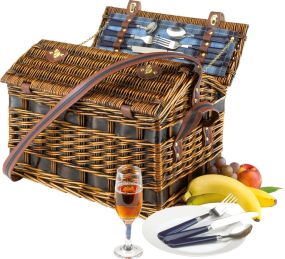 Weiden Picknickkorb Summertime für 4 Personen als Werbeartikel