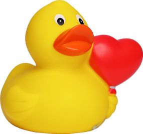 Quietsche-Ente Herzballon als Werbeartikel
