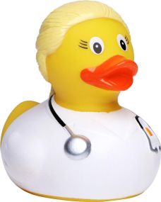 Quietsche-Ente Ärztin als Werbeartikel