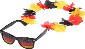 Spaßbrille Germany mit Blumenkette als Werbeartikel
