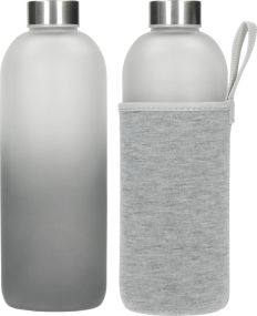 Glasflasche Iced mit Hülle 1,0 l als Werbeartikel
