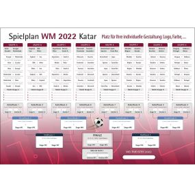 WM-Planer Spielplan Fußballweltmeisterschaft 2022 als Werbeartikel