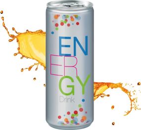 Energy Drink in der Dose, No Label Look (Alu Look) (pfandfrei, Export) als Werbeartikel