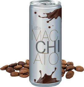 Latte Macchiato in der Dose, No Label Look (Alu Look) (pfandfrei) als Werbeartikel