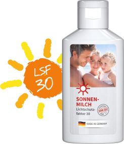 Sonnenmilch LSF 30, 50 ml, Body Label (R-PET) als Werbeartikel