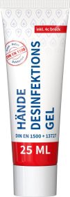 Hände-Desinfektionsgel (DIN EN 1500), 25 ml Tube als Werbeartikel