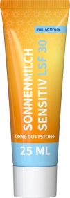 Sonnenmilch sensitiv LSF 30, 25 ml Tube als Werbeartikel
