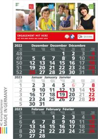 3-Monatswandkalender Solid 3 als Werbeartikel