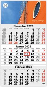 3-Monats DIN A3 Kalender Trinus G, inkl. Druck als Werbeartikel