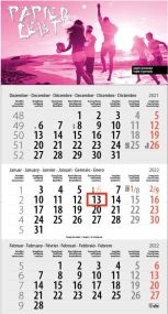 3 Monats DIN A3 Kalender Trinus Euro, inkl. Werbedruck