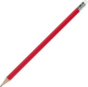 Bleistift rund, lackiert, mit Radierer als Werbeartikel