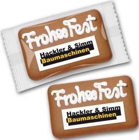 Lebkuchen-Card mit Logo als Werbeartikel