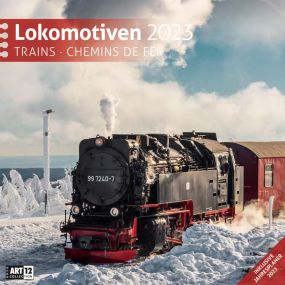 Kalender Lokomotiven 2023, 30x30 cm als Werbeartikel