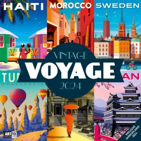 Kalender Vintage Voyage 2024 - 30x30 als Werbeartikel