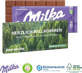 Schokolade von Milka, 100 g als Werbeartikel