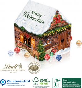 Adventskalender Lindt Weihnachtshaus als Werbeartikel