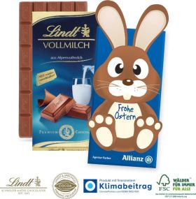 Schokoladentafel Osterhase - inkl. Digitaldruck als Werbeartikel