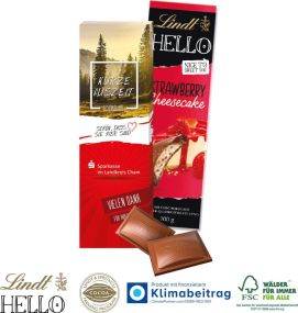 Schokolade von Lindt HELLO - inkl. Digitaldruck als Werbeartikel