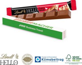 Schokoladen-Stick Lindt HELLO - inkl. Digitaldruck als Werbeartikel