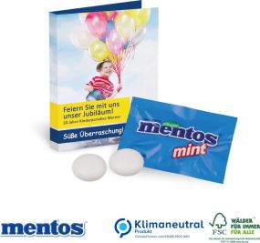 Werbe-Klappkarte mit Mentos Mint 2er als Werbeartikel