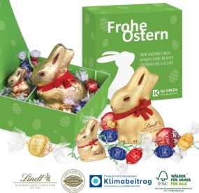 Premium-Präsent Glücksmomente mit Lindt Schokolade - inkl. Digitaldruck als Werbeartikel