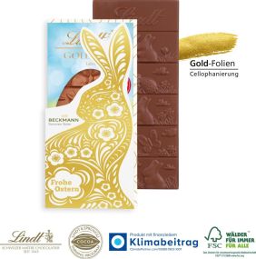 Schokoladentafel Goldhase, 120 g - inkl. Digitaldruck als Werbeartikel