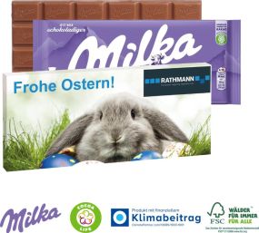 Schokolade von Milka, 100 g - inkl. Digitaldruck als Werbeartikel