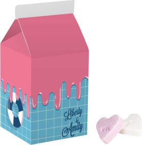 Kleine Milchpackung Frucht Herzen als Werbeartikel