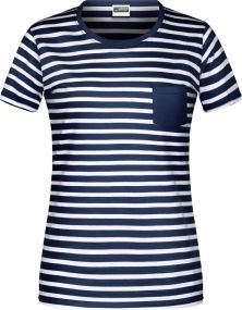 Damen T-Shirt Striped aus Bio-Baumwolle als Werbeartikel