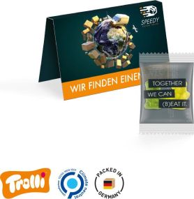 Express Werbekarte Trolli Team Gummibärchen - inkl. Druck als Werbeartikel