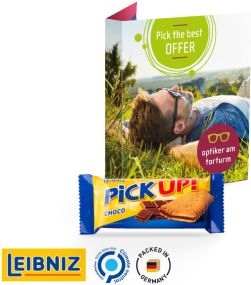 Werbekarte Midi mit Leibniz PickUp Mini - inkl. Druck als Werbeartikel