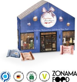 Adventskalender Haus, Zebra Bar Mini als Werbeartikel