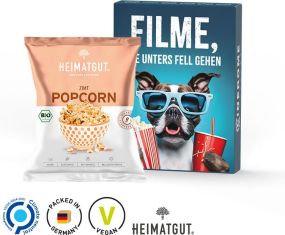 Klappschachtel Heimatgut BIO Popcorn - Sorte nach Wahl - inkl. Druck als Werbeartikel