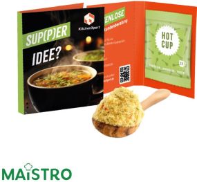 Werbekarte Midi Maistro - Meine klare Suppe als Werbeartikel